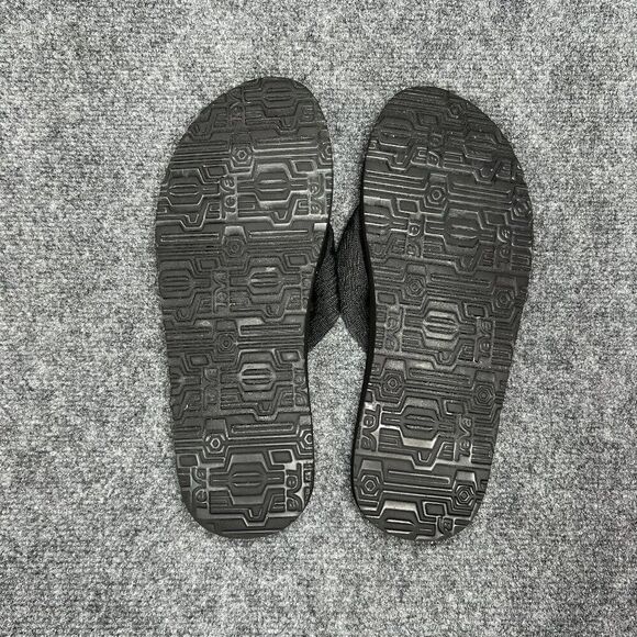 Teva Mush II Flip Flops Men's 12 Black Athletic Summer Beach Toe Post Sandals - Picture 8 of 10